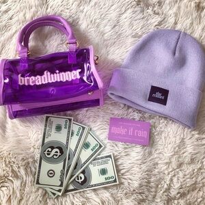 Breadwinner Purple Clear Bag with Star Crossed Beanie